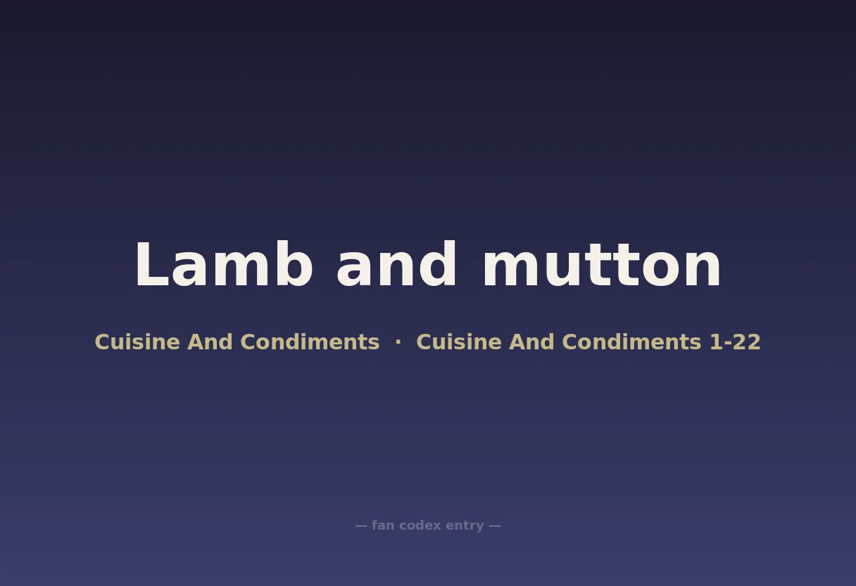 Lamb and mutton