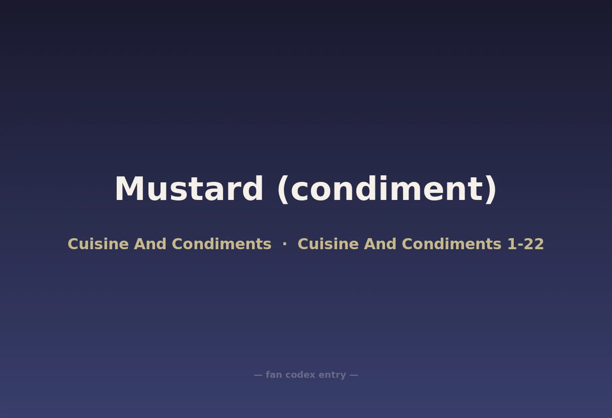 Mustard (condiment)